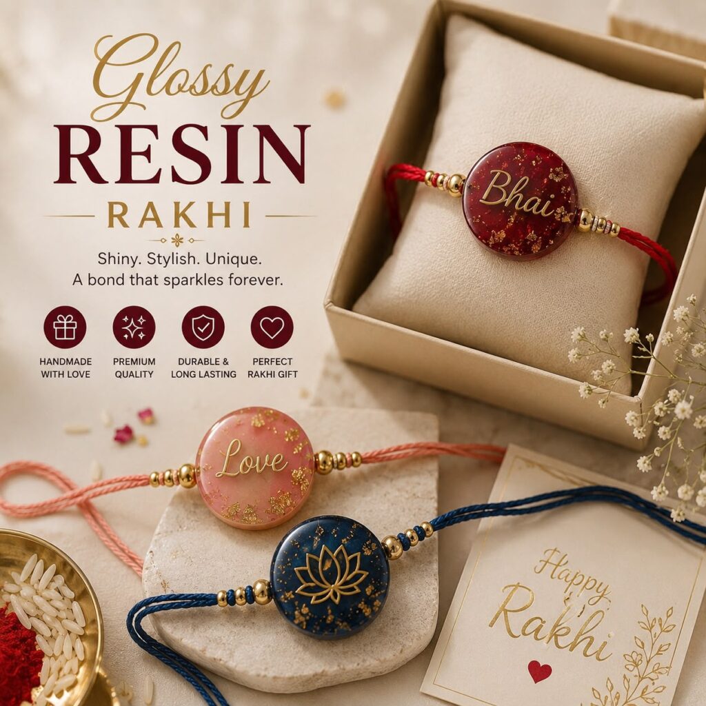 glossy resin rakhi